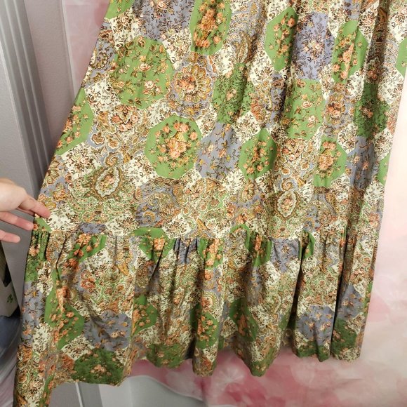 TRUE VINTAGE Handmade Boho Square Neck Maxi Dress - Picture 6 of 9